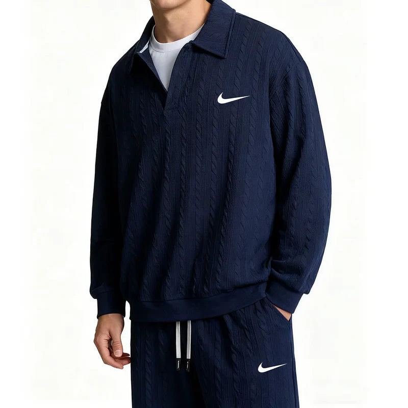 ΝΙΚᎬ - Versatile, loose-fitting casual tracksuit in jacquard for men